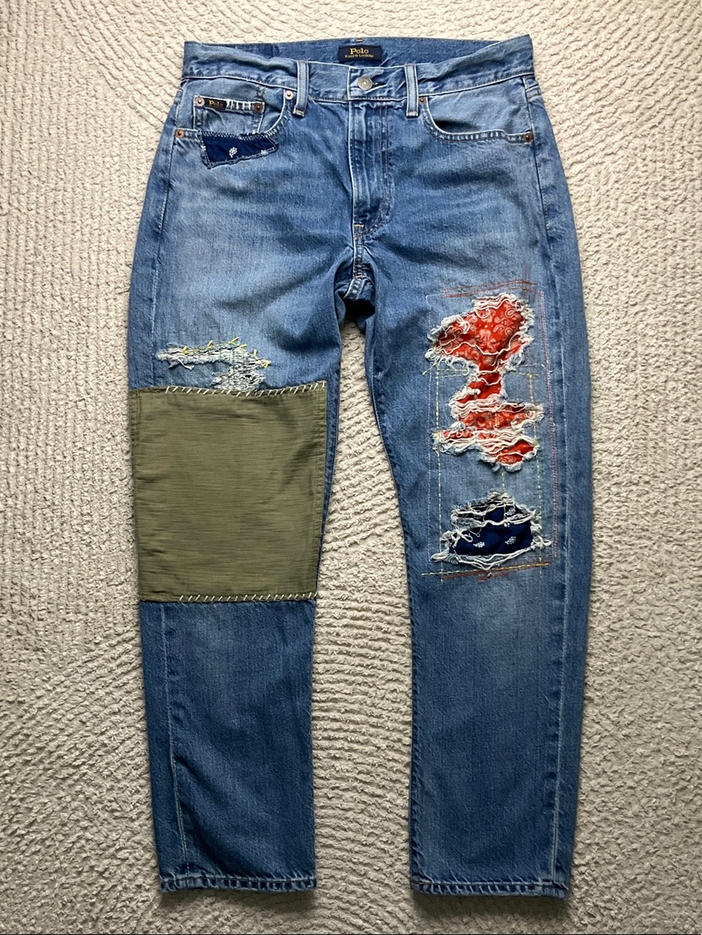 Polo by Ralph Lauren The Slim Tapered Patchwork Jean Size 26